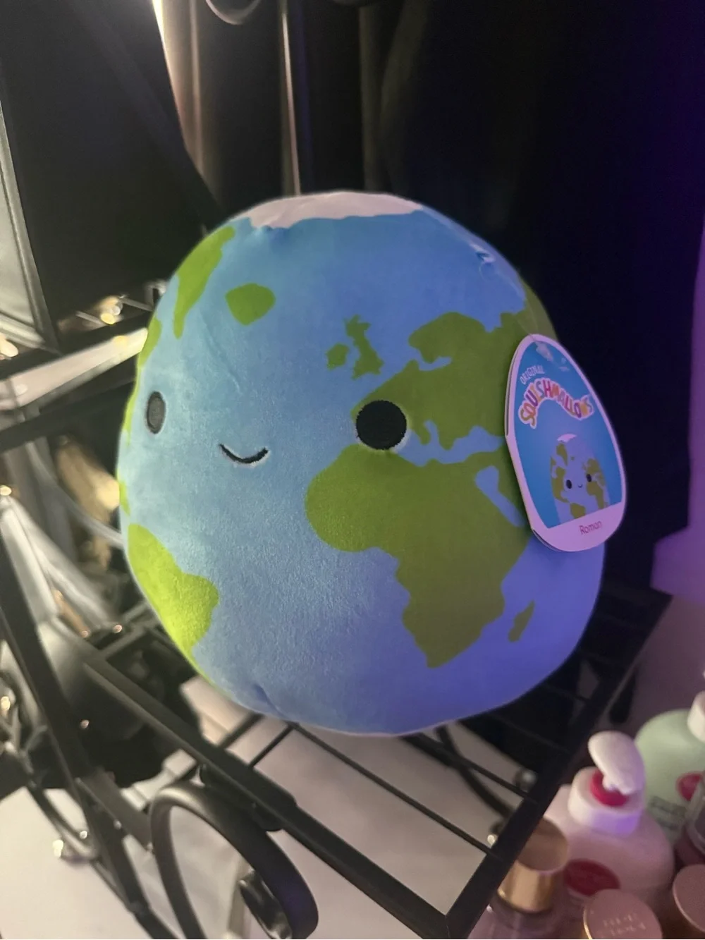 Squishmallows Plush Earth Pillow - Light Blue & Green